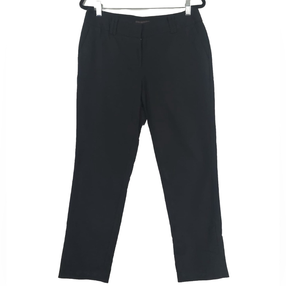 VICTOR ALFARO Black Straight Dress Pants with‎ Pockets Cotton/Spandex Size 10